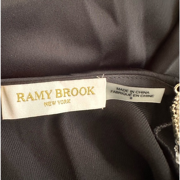 NWOT Ramy Brook Macau Satin Rhinestone Embellished Gown Social Dress Sleeveless - Picture 7 of 10